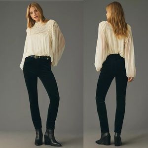 Anthropologie’s Pilcro and the Letterpress Black High Waist Corduroy Jean Sz 29